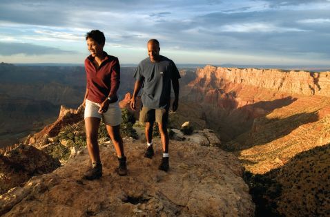 Couple hiking at the Grand Canyon