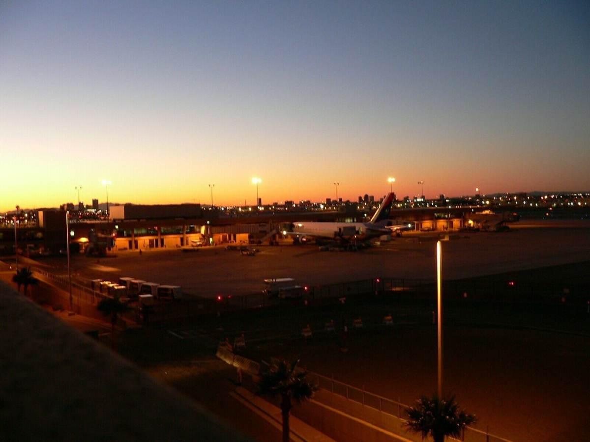 Airport at dusk