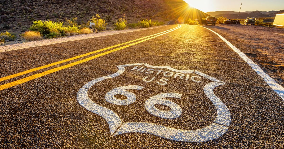 Vista Da Lendária Route 66, National Trails Highway. Arizona