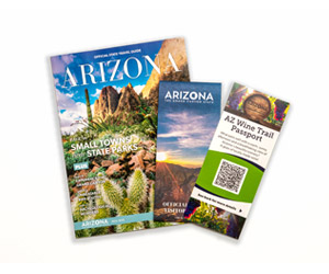 Arizona Travel Guide + State Map + Wine Trail Card